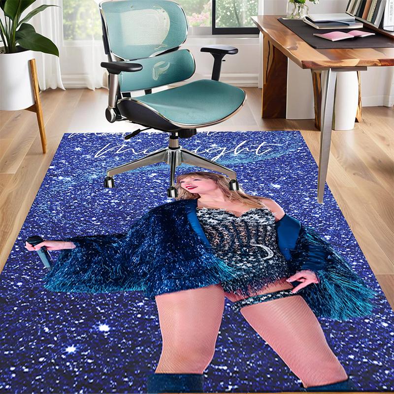 TS Fan Polyester Carpet, Soft Indoor Mat for Office Chair, Living Room, Computer Desk - Decorative Home Office Rug Design