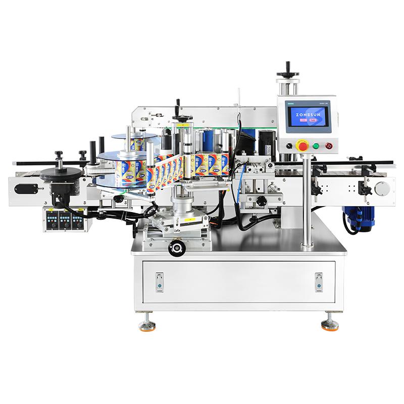 ZONESUN ZS-TB300N Automatic Round Flat Bottle Labeler Single Double Side Labeling Wrap Around Labeler for Juice Beverage