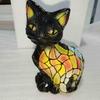 Cats Stained Resin Tabletop Retro Table Light New Night Light  Home Bedroom