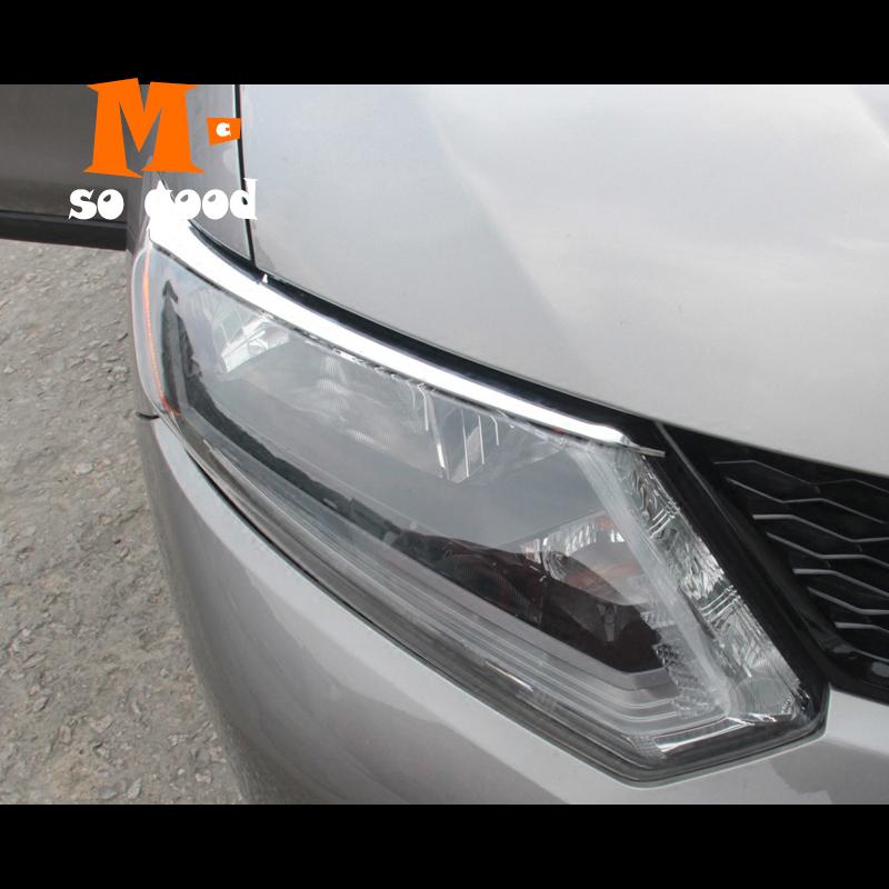 Крышка для бровей, накладка на переднюю лампу, ABS Chrome 2014 2015 2016 для Nissan XTrail T32, автомобильные аксессуары, X-Trail Rogue, головной светильник