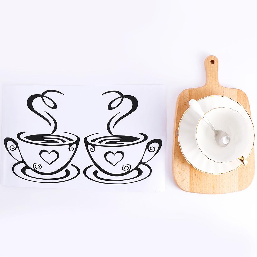 Decal Kitchen Restaurant Mural Wall Decor Cafe Tea Wall Stickers Art Vinyl Coffee Cups Stickers