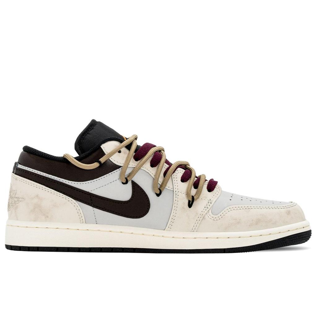 Jordan Air Jordan 1 Roman Brown Низкие кроссовки с износостойкостью, Винтажные баскетбольные кроссовки, Мужские, Коричневые, 553558-081(КомандаA-3)