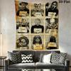 Horror Movie Characters Tapestry Tapestry Wallmounted Fashion Print Background Cloth Wall Covering Decoration Christmas Gift