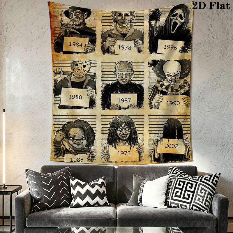 Horror Movie Characters Tapestry Tapestry Wallmounted Fashion Print Background Cloth Wall Covering Decoration Christmas Gift