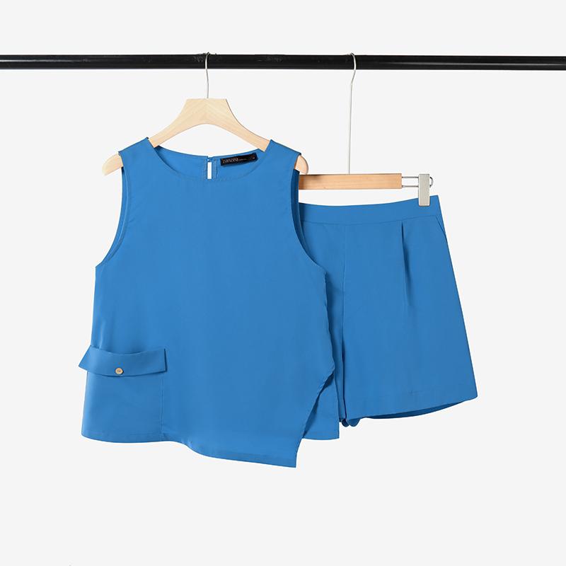 ZANZEA Womens Tank Tops and Shorts Summer Two Piece Suit Sets