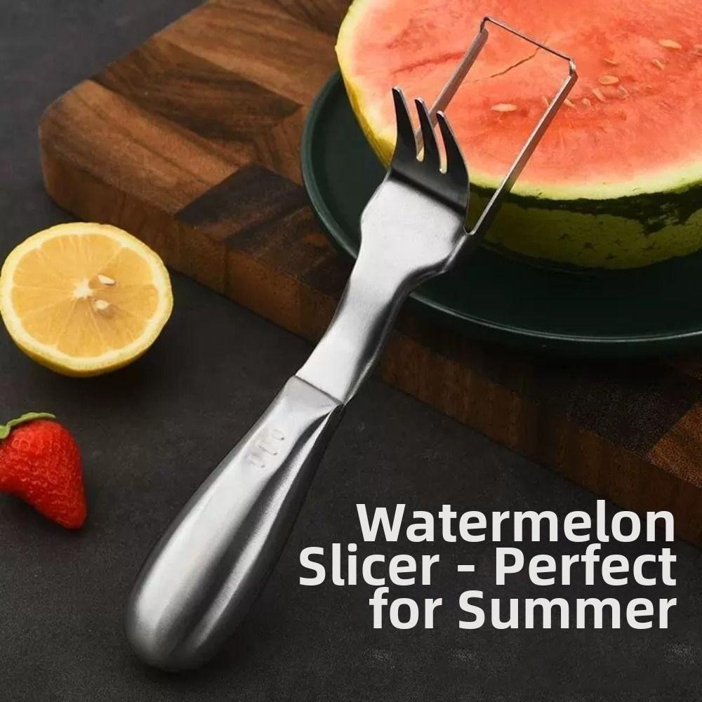 Rust-proof Watermelon Fork Cutter Stainless Steel Fruit Digging Tool Watermelon Cube Cutter  Summer