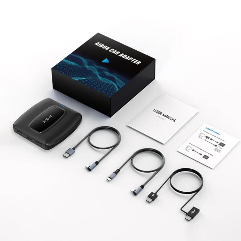 Беспроводной автомобильный адаптер Smart AIbox Car Wireless CarPlay, подключаемый к беспроводной приставке CarPlay по принципу Plug and Play.