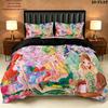 Winx Club Pattern Bedding Quilt Set Quilt Cover Pillowcase Home Birthday Gift(1 * duvet cover + 2 * pillowcase, without core)