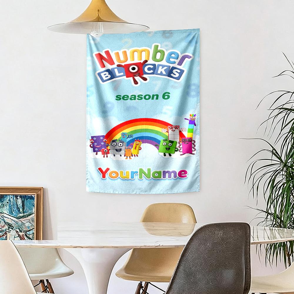 Numberblocks Custom Your Name Wall Decor Tapestry Art For Pet Memorial Birthdaywedding Party Backdrop Family Gift