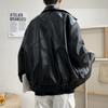 Мужская куртка из искусственной кожи, весенняя, новая, корейский стиль, модная, свободная и красивая кожаная куртка, одежда в гонконгском стиле, молодежная куртка