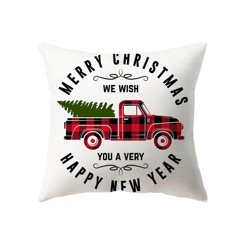 Рождественская тема Санта-Клаус с принтом, полиэстеровый чехол для подушки, домашняя гостиная, украшение для дивана, подушка, наволочка