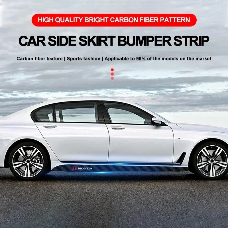 2pcs New Car Door Side Skirt Car Body Decal Carbon Fiber Car Stickers For Honda Civic Fit Jazz Accord Pilot Passport CRV BRV HRV