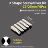 X Shape Screwdriver Bits C1 C2 C3 Special Head Screw Driver Bit 1/4” Hex Shank 25mm Repair Electric Drill Hand Tools Accessories