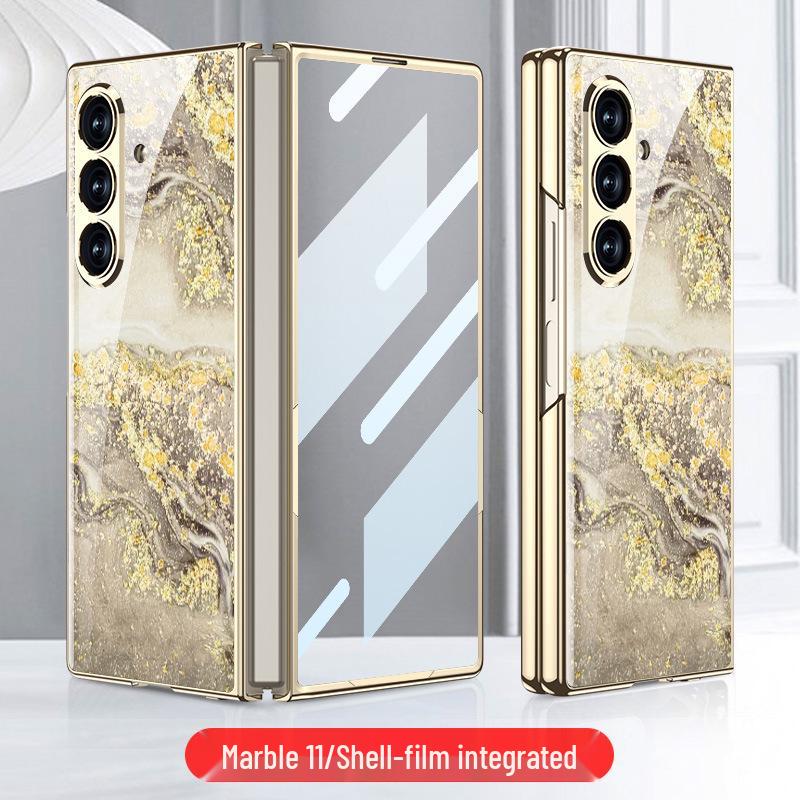 Складывающийся чехол Samsung Z Fold7 Мрамор: Стильная и модная стеклянная крышка для женщин