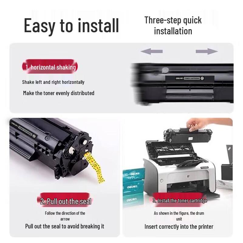 Deli Q2612A Compatible Refillable Black Toner Cartridge