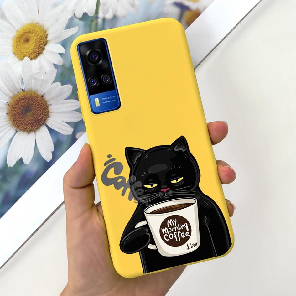 Чехол для Vivo Y31 2021 Милая Утка Кот Мультяшный Coque Матовый Мягкий Силиконовый Задняя Крышка Для Vivo Y51 Y51A Y53s Y 31 V2036 V2030 Fundas