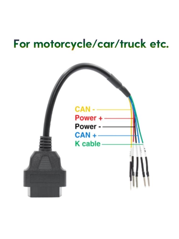16-контактный OBD OBD2 Женский K Line Can Line Jumper Разъем для тестера Диагностический кабель Универсальный кабель K + CAN OBD2 для транспортных средств