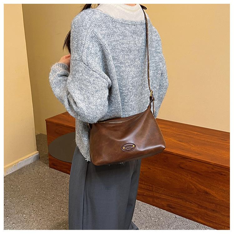 Сумка через плечо в стиле ретро, женская, новинка 2023 года, осень-зима, простая универсальная сумка-тоут, высококачественная сумка для поездок на работу и обратно