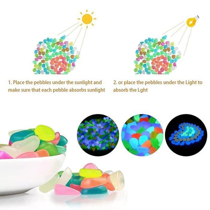 300pcs Luminous Stones,Glow Pebble,Fluorescent Pebbles,Decoration Stones,Colorful Luminous Aquarium,Outdoor Garden Aquarium