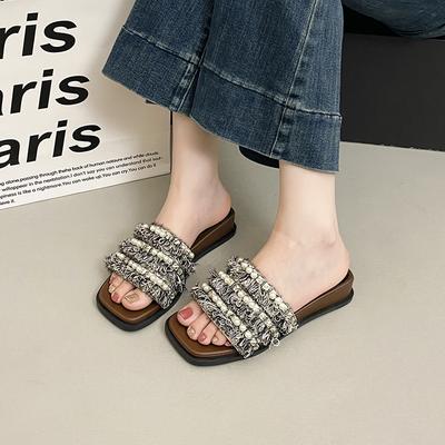 Женские летние шлепанцы в стиле маленькой феи, новинка 2025 года, популярные в интернете, универсальные, милые, на плоской подошве, для прохлады на море