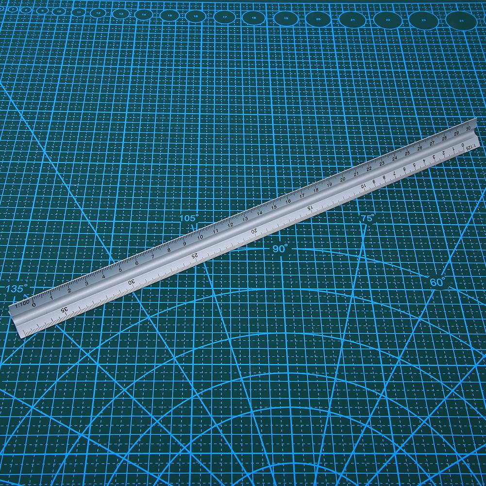 Треугольная линейка 30 см из алюминиевого сплава, многофункциональная инженерная измерительная линейка