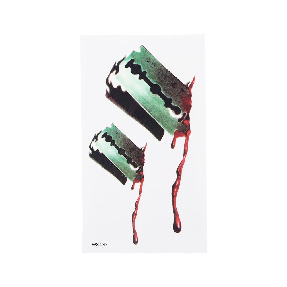Horror Wound Party Body Art Horror Scar Halloween Tattoo Stickers Fake Tattoo Temporary Tattoos