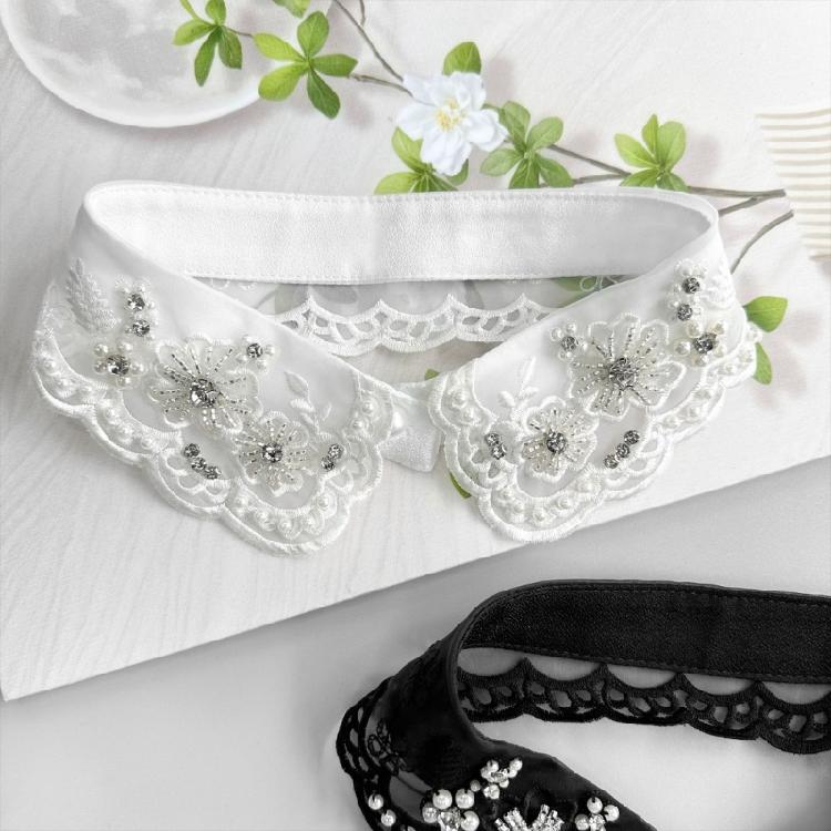 Элегантный многоразовый ложный воротник, украшенный искусственным жемчугом, удобный полиэстер, улучшитель воротника для деловой встречи