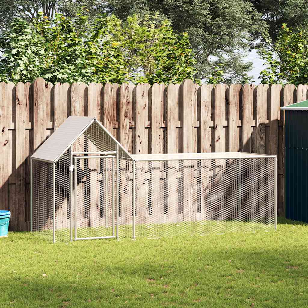 Chicken Coop 3 x 1 x 1.5 m Galvanized Steel
