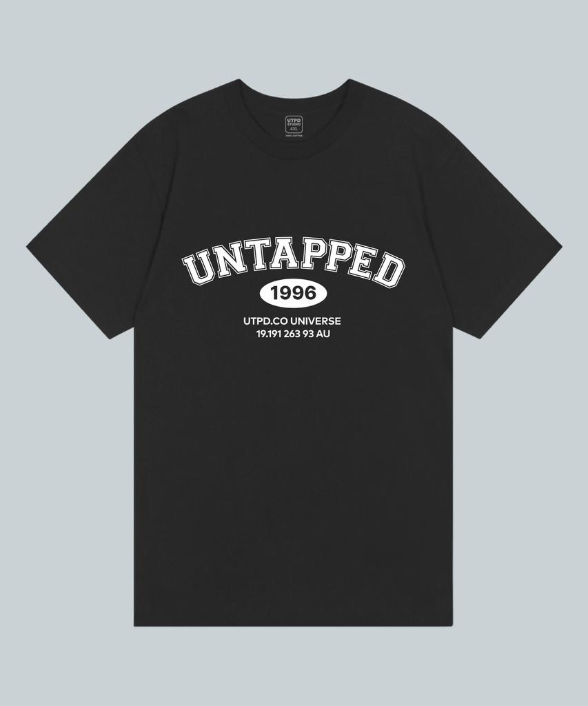 UNTAPPED STUDIO 1996 Фирменная большая оверсайз футболка с коротким рукавом из чистого хлопка 2 цвета
