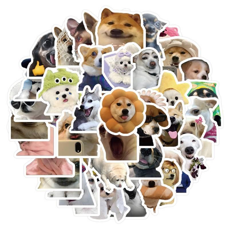 60pcs Emoji Dog Waterproof Graffiti Stickers Notebook Water Bottles Cases Phone