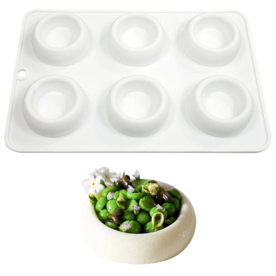 Mousse Cake Mold Food Grade BPA Free Heat-Resistant Dishwasher Safe 6-Cavity DIY Fondant Chocolate Mold