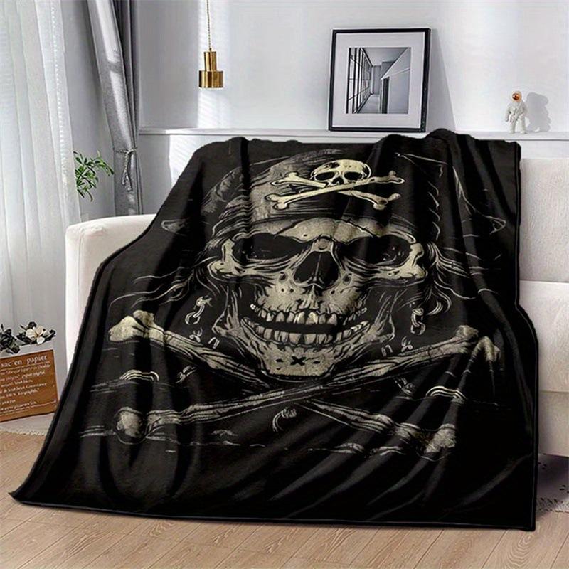 Pirate Skull Printed Blanket Flannel Blanket Lightweight Soft Comfortable Sofa Bed Blanket Blanket
