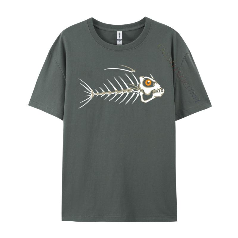 Fish Skeleton Bones Custom Plain Funny Luxury Designer T-Shirts Cotton T Shirt For Men Party Tee Shirts