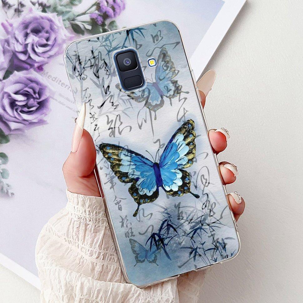 Чехол для Samsung Galaxy A6 2018 Роскошный Расписной Чехол Мягкий Силиконовый Чехол для Телефона Для Samsung A 6 A6 GalaxyA6 2018 Задняя Крышка Coque