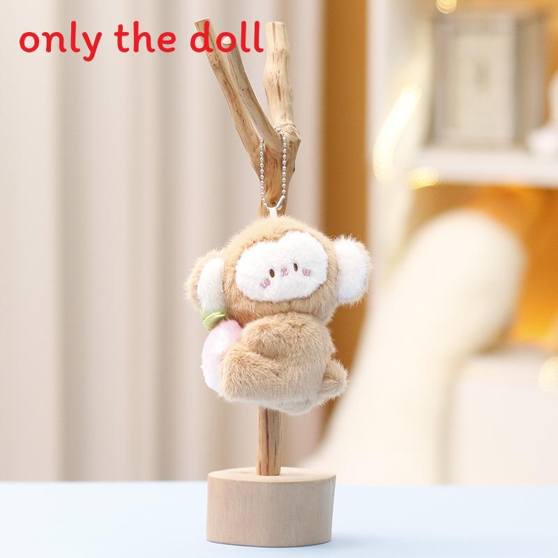 Monkey And Rabbit Plush Keychain With Carrot Peach Design For Girls Gift And Collectible Fun