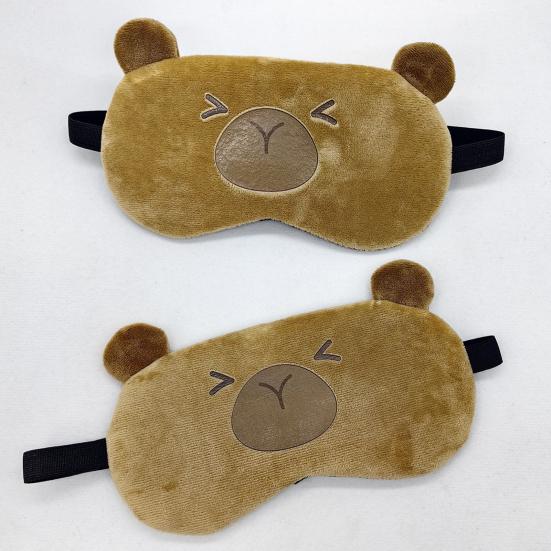 Капибара светонепроницаемый чехол для глаз с эластичной лентой плюшевый мультяшный зверь компресс на глаза для мужчин и женщин путешествия сон затемняющий чехол для глаз