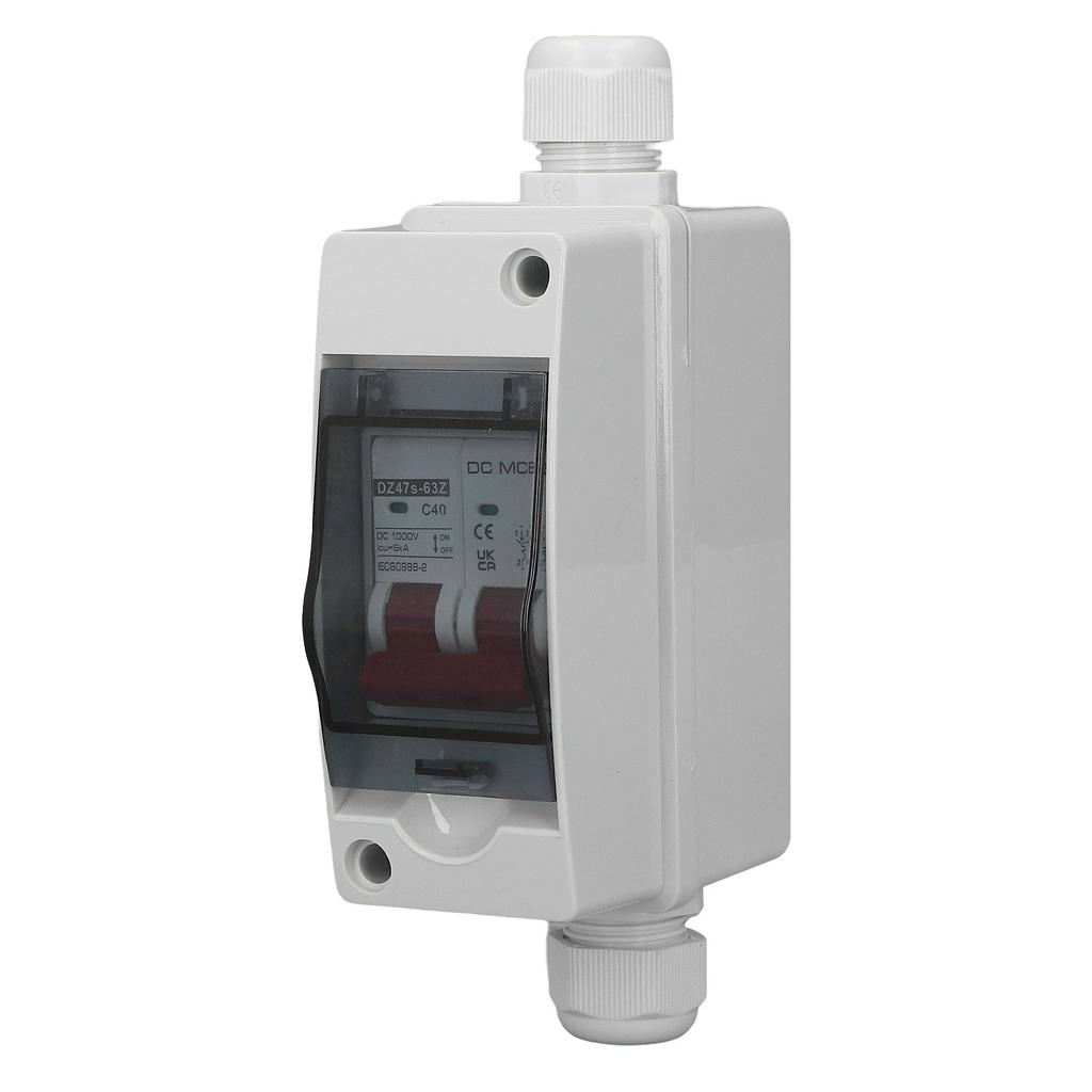 DC Circuit Breaker 2P 40A IP65 Waterproof 6KA Breaking Capacity DC Isolator Switch for Solar PV System 1000V