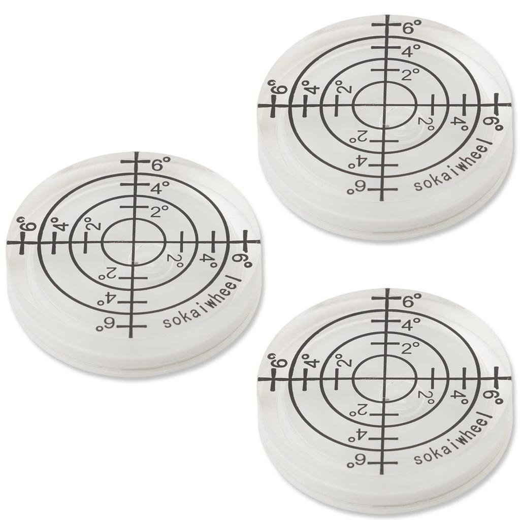 Spirit Level Advisor Small Round Mini Scaled Analog Incline Measurement Leveler Tool Installation Sokaiwheel [DIY Recommended] (Color/Number) (3,