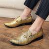 Korean Version of Fish Scale Loafers, Men's Large-size Fashion, Horse Title Buckle, Foot Leather Shoes, Nightclub Personality, Lazy Shoes, Men