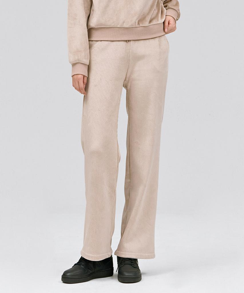 CHASECULT Women'S Brushed Wide Warm-Up Pants - Beige