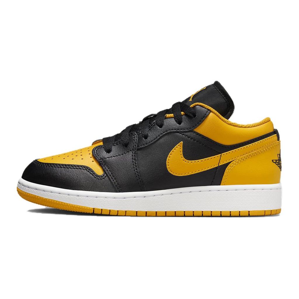 Air Jordan 1 Low GS Yellow Ochre Kids Sneakers Black White 553560-072