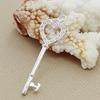 Silver Plated Heart Key Necklace - Korean Style, Hot Selling