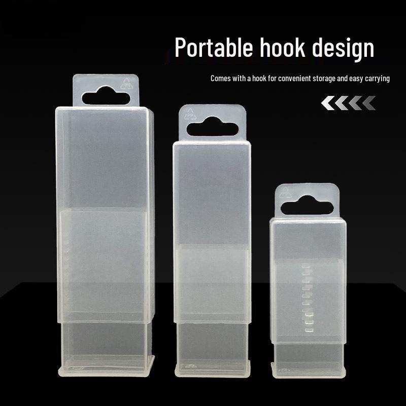 Rectangular Tap Drill Bit and Milling Cutter Storage Box - Transparent Plastic Telescopic Case for Machine Tool Accessories