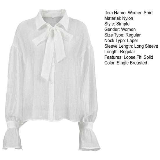 Женская рубашка с лацканами и воротником-бабочкой, расклешенная, с длинным рукавом, однобортная рубашка