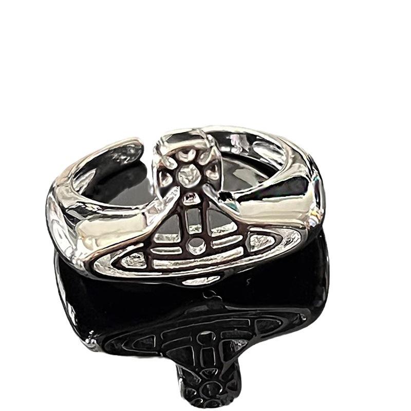 Кольцо Сатурн с шипами и стразами: Крутой, объемный, модный женский нишевый стиль