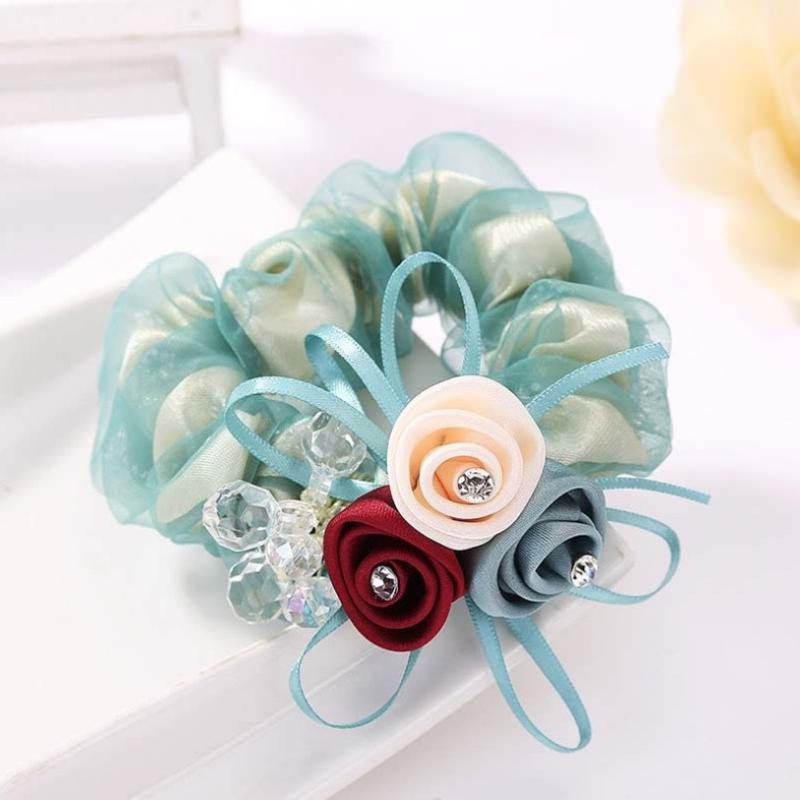 Корейский стиль Цветочная повязка на голову Органза Круглая повязка на голову Тканевые аксессуары для волос Резинка Женская повязка на голову Аксессуары