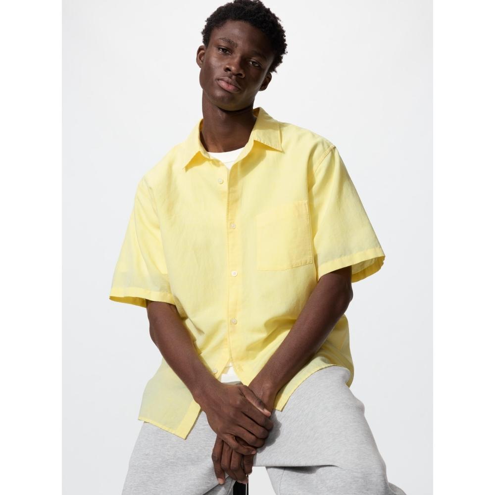 Uniqlo Японская хлопково-льняная рубашка