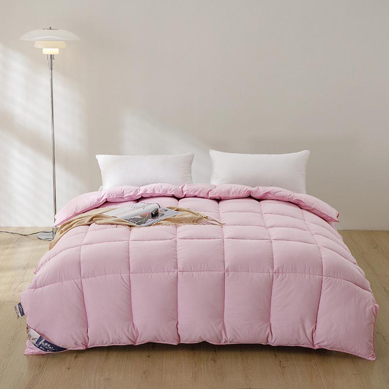 Зимнее одеяло из чистого хлопка и перьевого шелка - двуспальные и односпальные размеры для использования в гостиницах или общежитиях