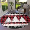 Рождественский круглый ковер Белая снежинка Ковры для пола Моющийся Внутренний коврик для пола для гостиной Кухни Спальни Детской