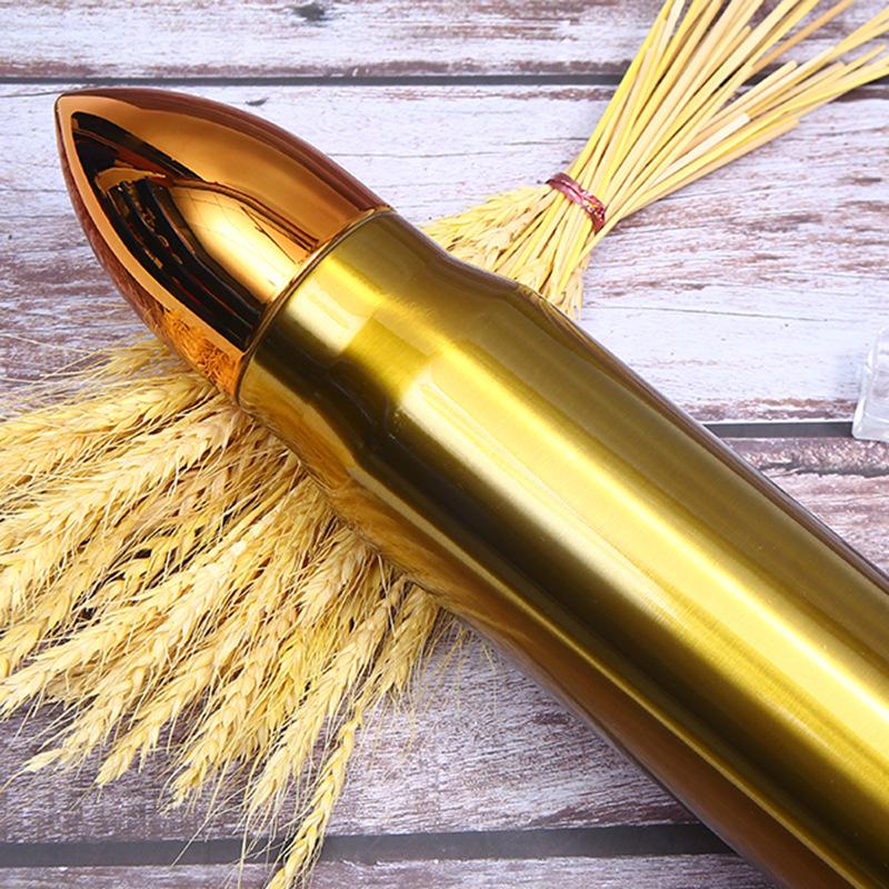 Термос 500 мл в форме пули Просторная бутылка для воды из нержавеющей стали Легкие вакуумные фляги Термокружка для кофе